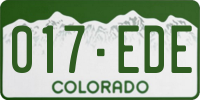 CO license plate 017EDE