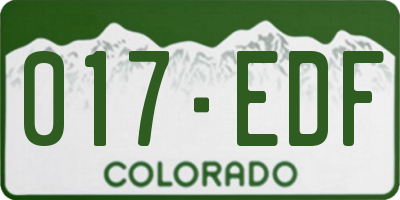 CO license plate 017EDF