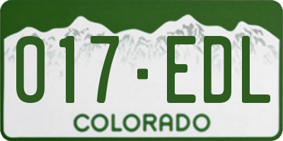 CO license plate 017EDL