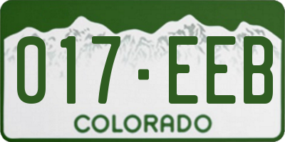 CO license plate 017EEB