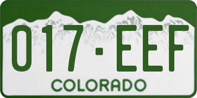 CO license plate 017EEF