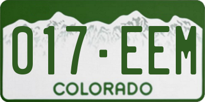 CO license plate 017EEM