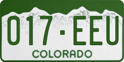 CO license plate 017EEU