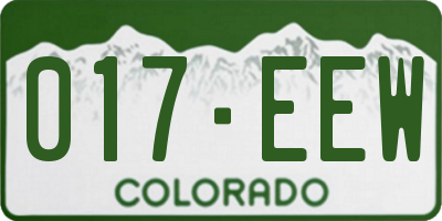 CO license plate 017EEW