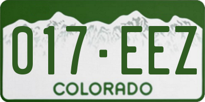 CO license plate 017EEZ