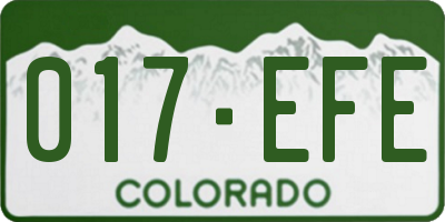 CO license plate 017EFE
