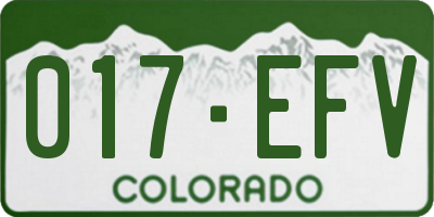 CO license plate 017EFV