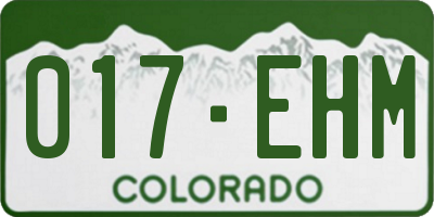 CO license plate 017EHM