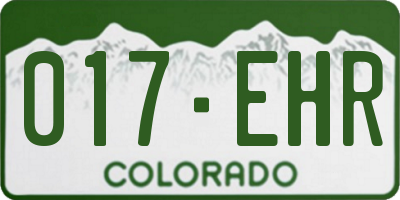 CO license plate 017EHR