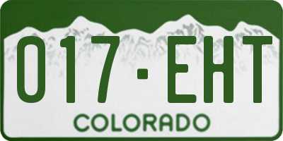 CO license plate 017EHT