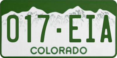 CO license plate 017EIA