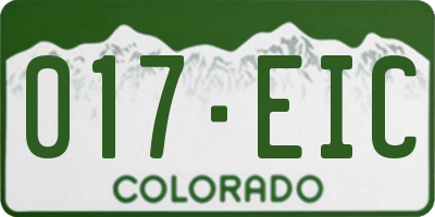 CO license plate 017EIC