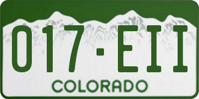 CO license plate 017EII