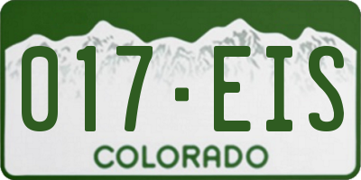 CO license plate 017EIS