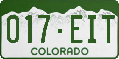 CO license plate 017EIT