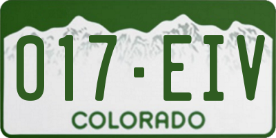 CO license plate 017EIV