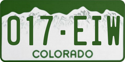 CO license plate 017EIW