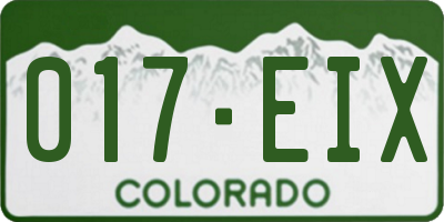 CO license plate 017EIX