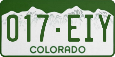 CO license plate 017EIY