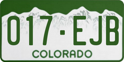 CO license plate 017EJB