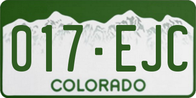 CO license plate 017EJC