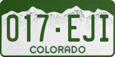CO license plate 017EJI