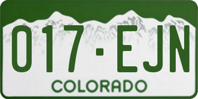 CO license plate 017EJN