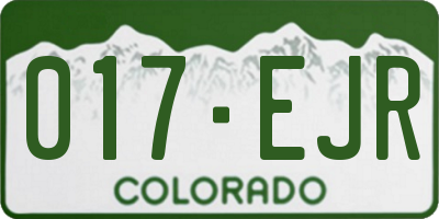 CO license plate 017EJR