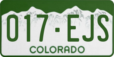 CO license plate 017EJS