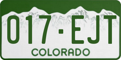 CO license plate 017EJT