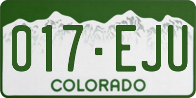 CO license plate 017EJU