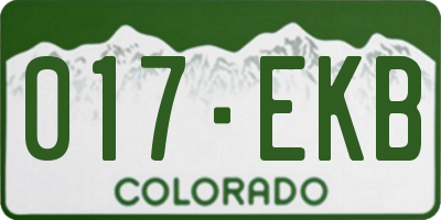 CO license plate 017EKB