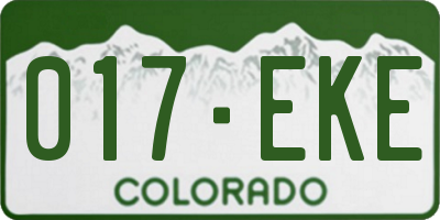 CO license plate 017EKE