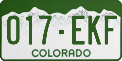 CO license plate 017EKF