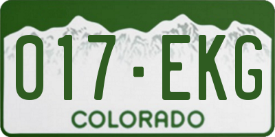 CO license plate 017EKG
