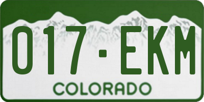 CO license plate 017EKM