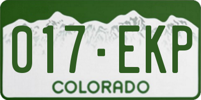 CO license plate 017EKP