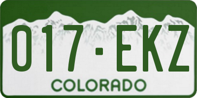 CO license plate 017EKZ