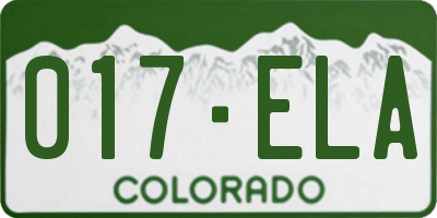 CO license plate 017ELA