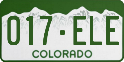 CO license plate 017ELE