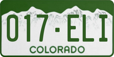 CO license plate 017ELI