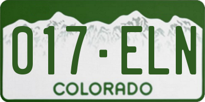 CO license plate 017ELN