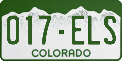 CO license plate 017ELS