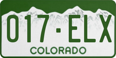 CO license plate 017ELX
