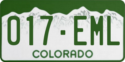 CO license plate 017EML