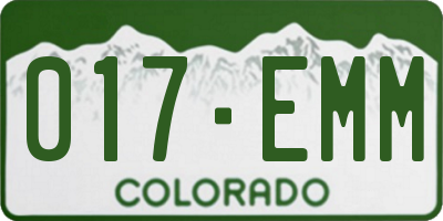 CO license plate 017EMM