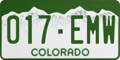 CO license plate 017EMW