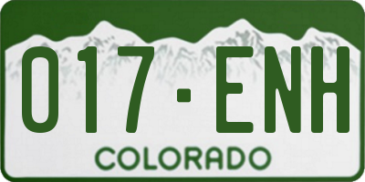 CO license plate 017ENH