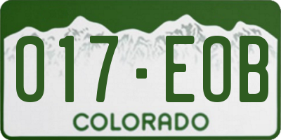 CO license plate 017EOB