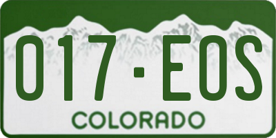 CO license plate 017EOS